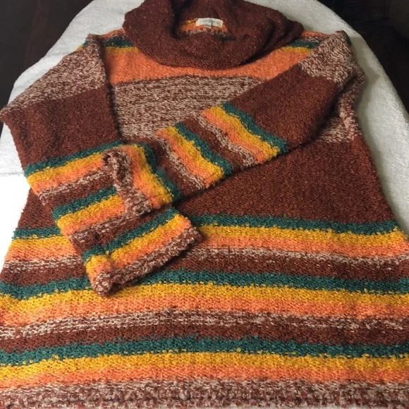 Umgee Y2K Vintage Sweater Cowl Neck Sunset Colors Womens XXL - Picture 5 of 5